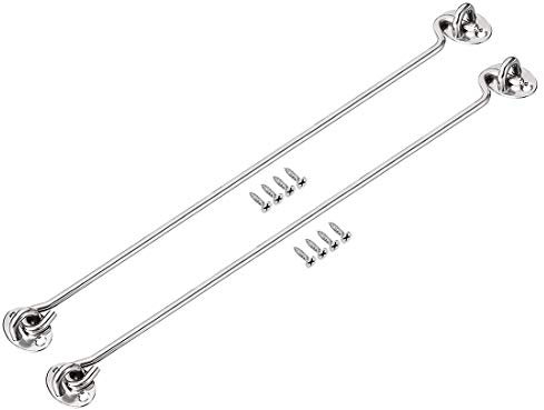 sourcing map 16 Cabin Hook Eye Latch Gate Door Swivel Window Hook Stainless Steel with Mounting Screws 2pcs
