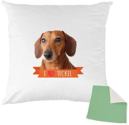 Mygoodprice Kissenhülle, zweifarbig, Bedruckt, 40 x 40 cm, Dackel grün