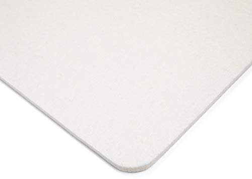 Filz-Sitzauflage für Stühle, quadratisches Sitzkissen aus 100% Wollfilz mit runden Ecken, auch als dekoratives Tischset geeignet, 33 cm x 33 cm (Weiß)