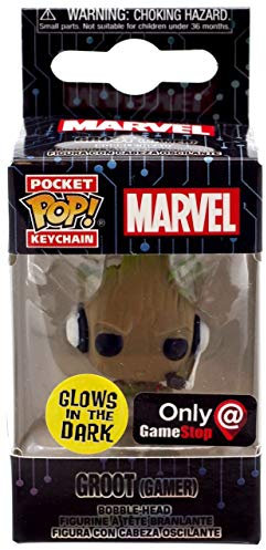 Funko Pocket Pop! Schlüsselanhänger Marvel - Groot (Gamer), leuchtet im Dunkeln