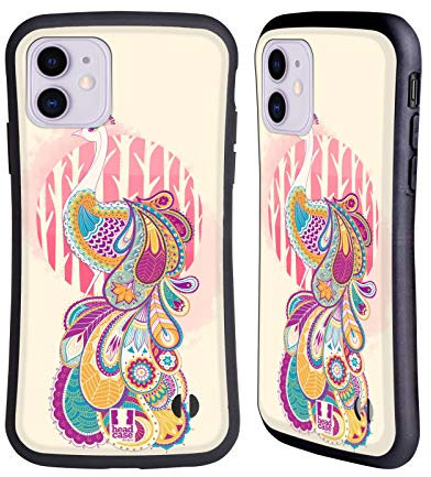 Head Case Designs Rose Paon Cachemir Coque Hybride Compatible avec Apple iPhone 11