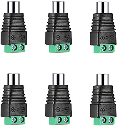Iskueal RCA Screw Terminal Connector, Audio/Video Connector Adapter, Female Jack Solderless Converter for Speaker Wire to RCA