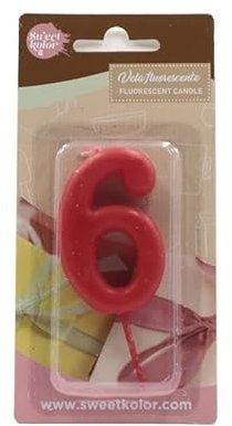 Geburtstagskerze, rote Zahl, Feiertagskerze für Torte oder Kuchen, klassische Kerze (6)