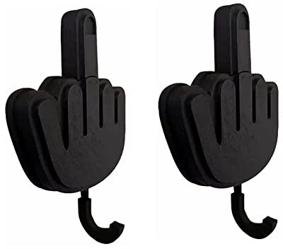 RENXR Lot de 2 crochets autocollants pour clés de majeur-Décoration murale-Porte-clés personnalisé pour porte,mur,entrée,couloir,Noir