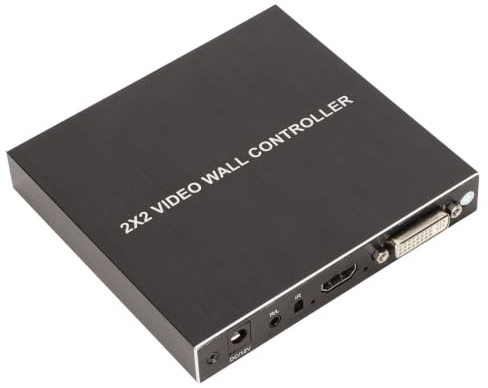 Zunate 2x2 HDMI DVI TV Video Wall Controller, Multi Video Processor Splicer 180° Flip con Controllo Supporto HDMI Input e 4 HDMI Output