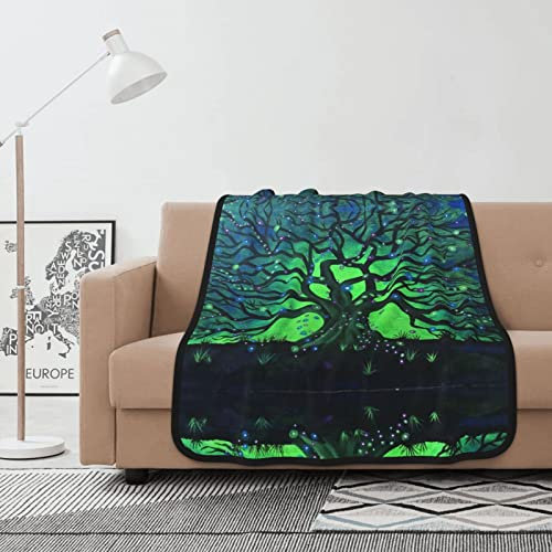 Doppelseitige Decke mit Traumland-Druck, 101,6 x 127 cm, für Bett, Sofa und Couch