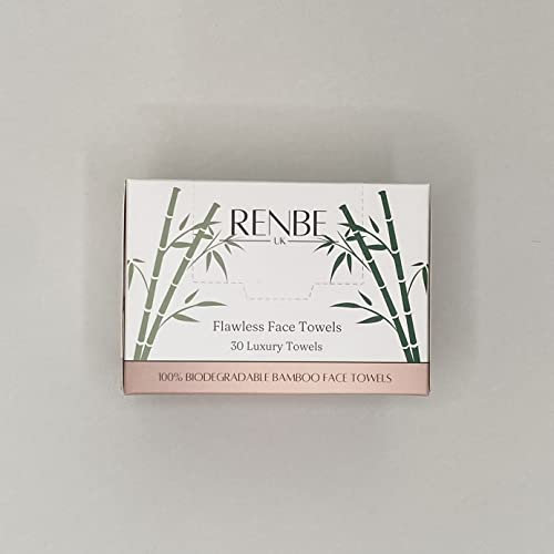 Renbe UK Flawless Face Towels | Biodegradable, Bamboo & Disposable Dry Face Towel | Makeup & Skincare Remover | Soft & Gentle For Sensitive Skin | Clean Skin Is Clearer Skin