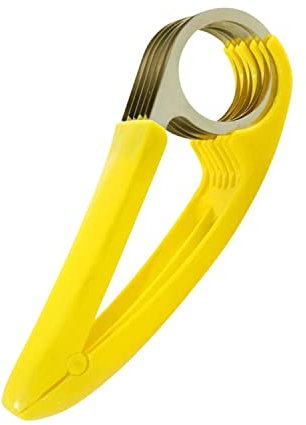 ProBytes Banana Slicer - ABS, Steel Rings Scissor Style Cutter, Even Slicing/Cutting, Fruits, Vegetables, Sausage, Strawberries, Gherkin, Pepper, Salad, Fun Snack, Kitchen Craft, Food Art - Yellow