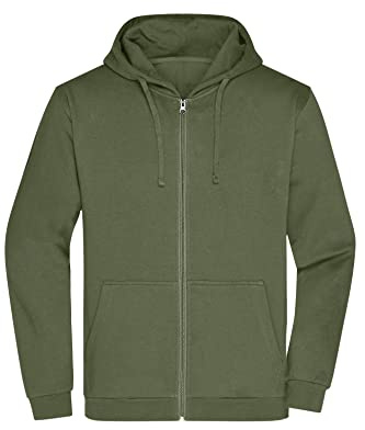 James & Nicholson Herren Basic Kapuzen-Sweatjacke - Klassische Sweatjacke mit Kapuze und Kordelzug
