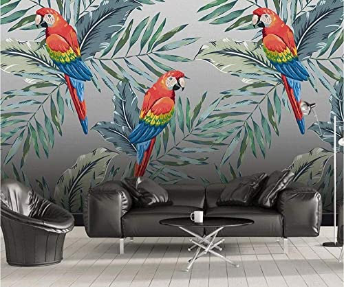 Feuilles De Perroquet Tropical Papier Peint Mural Papier Peint De Fond Décoration Industrielle Décoration De La Chambre À Coucher Papier Peint 3D Décoration Intérieu 140 (largeur) x 70 (hauteur) cm