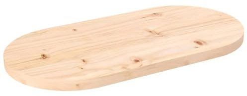 vidaXL Plateau de Table Ovale en pin Massif 70 x 35 x 2,5 cm