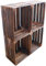 Teramico Holzkisten Obstkisten Weinkisten geflammt dunkel 50 x 40 x 30cm in tollen Set-Angeboten als Regal oder zur Aufbewahrung (4 x ohne Boden)