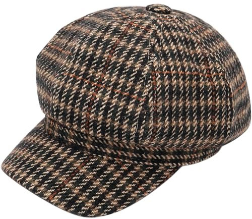 WULIQIUQIU Französische Baskenmütze für Damen, Winter, Newsboy Cap Frühling Outdoor Sonnenhut, B-schwarz, Einheitsgröße
