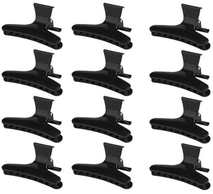 12 Pieces Pince à Cheveux Papillon, Outil de Coiffure Pince à Cheveux Noire,Pince à Cheveux en Plastique,Outils de Coiffure