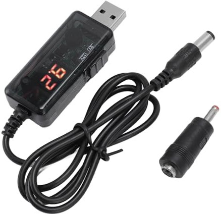 Cable de enrutador del Banco de Energía, 9V 12V HD pantalla digital USB Power Bank Router Boost Cable para Óptico Módem Disco Duro Box