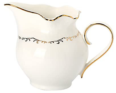 Zuccheriera in ceramica, Zuccheriera in ceramica con coperchio e caraffa for latte, bricco for panna e zucchero, caraffa for zucchero, set for servire caffè, brocca for panna - caraffa for latte bianc