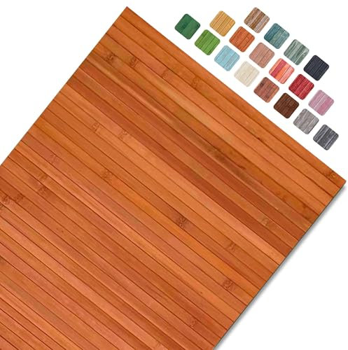 Alfombra Cocina Lavable Antideslizante Bambú Natural | Alfombras de Cocina Moderna y Ecológica | Alfombrilla Larga| Superficie Higiénica y Estilo Contemporáneo - 50X100 cm - Tierra De Siena