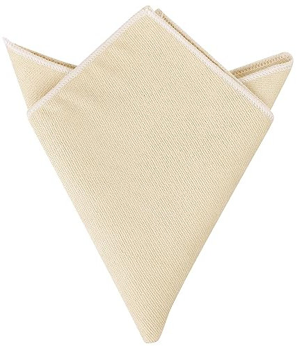 Elerevyo Herren Baumwolle klassisches Taschentuch Einfarbiger Einstecktuch Beige One Size