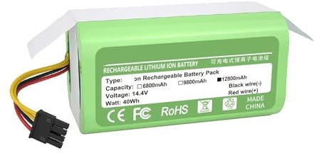 Batería De Iones De Litio De 14,4 V Y 6800 MAh. Compatible For Cecotec Conga 1290 1390 1490 1590. Batería De Repuesto Robot Aspirador (Color : A 2600mAh)