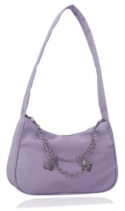 HIOQFR Borsetta Donna Piccola Elegante Ascellare Borsa a Spalla con Catena Borsetta Ragazza Tracolla Borsette Piccole Retro Borse a Mano Y2k Shoulder Bag Woman Hangdbag Borsa a Tracolla-Viola chiaro