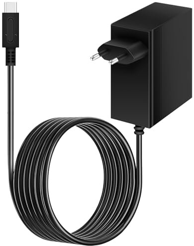 Alimentatore per switch, caricatore per switch, 15 V/2,6 A, cavo di ricarica per switch, caricatore per Nintendo con cavo di ricarica da 1,5 m, per Switch/LITE/OLED, supporta modalità TV, caricatore