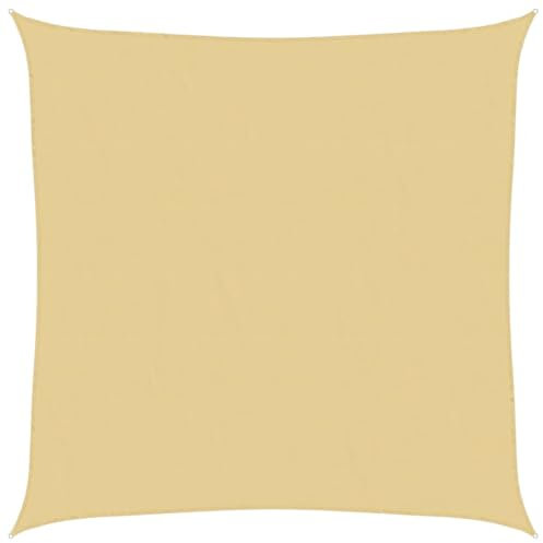 vidaXL Sonnensegel, Sonnenschutz UV Schutz für Balkon Garten Terrasse, Sonnendach Wasserfest, Windschutz Wetterschutz, Sandfarbe 3,6x3,6m 100% Polyester Oxford