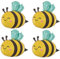 ALEGRE® Biene Luftballons Geburtstag,4 Stück Bienen Deko Geburtstag Folienballon,Biene Helium Ballon Geburtstagsdeko Mädchen Junge,Bienen Ballons für Babyparty,Kindergeburtstag Deko,Biene Thema Party