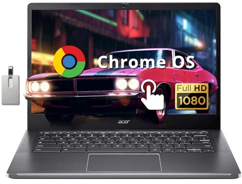 acer Chromebook Plus Ordinateur portable à écran tactile FHD de 14 po, processeur Intel i3-N305, 8 Go de RAM, 640 Go de stockage (SSD 512 Go + carte USB 128 Go), carte graphique Intel UHD, webcam