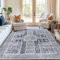 BSGIFT Teppich 120x160 Grau, Waschbarer Teppich Vintage Kurzflor Groß Rug für Wohnzimmer Bettvorleger Schlafzimmer Esszimmer rutschfest Boho Wohnzimmerteppich, Aesthetic Teppiche