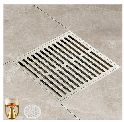 Quadrat Bodenablauf Dusche,Messing Duschablauf Komplettset,Schnelle Drainage Siphon Duschrinne Mit Haarsieb,Cream,Suspended core