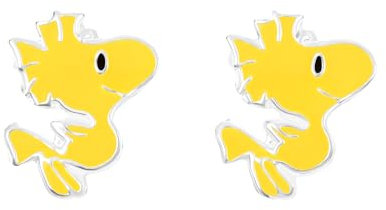 Peanuts Woodstock Frauen Ohrhänger gelb 925er Sterling Silber Fan-Merch, TV-Serien, Zeichentrick