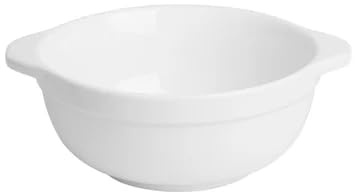 nisbets limited Olympia Whiteware Eared Bowl - 640ml 183x150x64mm (Box 4) | Measures 150x64mm to optimize table space, offering commercial-grade durability required for busy catering environments.