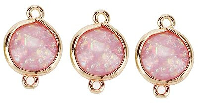 HAWILLOSCH 5stücke Diy Schmuckanhänger Aus Rosafarbenem Harz Beidseitiger Doppelanhänger Für Armband Verbinder Langlebige Schmuckzubehör Für Halskette Schlüsselanhänger Und Bastelprojekte