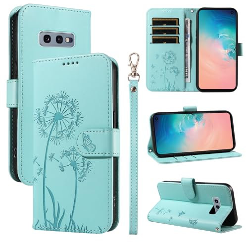 Bravoday Handyhülle für Samsung Galaxy S10e Hülle, Premium PU Lederhülle Klappbar Tasche Klapphülle mit Magnet Kartenfach Standfunktion Schutzhülle für Galaxy S10e, Grün