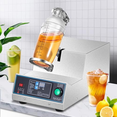 XNXYSMKJ Coctelera automática de té con Leche, máquina batidora de té con Leche de un Solo Cabezal, con sincronización Ajustable de 0 a 180 s, Velocidad de 304 RPM/mim, de Taza de 350 ml a 700 ml