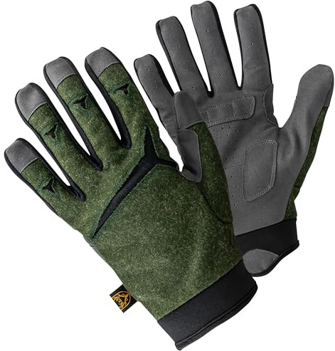 K & S Jagd Handschuhe Loden Grün Herren Unisex Outdoor Sport Natur Fotografen Schießhandschuhe (Grün, XXL)