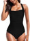 Frauen Pushup Patterned Bikini Badeanzug Monokini Badeanzug Mit Rock Damen