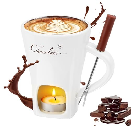 Tazza per fonduta di cioccolato, in ceramica, per fonduta di cioccolato, cioccolato, cioccolato, burro e caramello