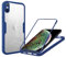 SLWYF Compatible with iPhone XS Max Case [Built-in Glass Screen Protector] Touch Full Body 360 Shockproof TPU Stylish Bumper Transparent Back Case Cover for iPhone XS Max (Blue)