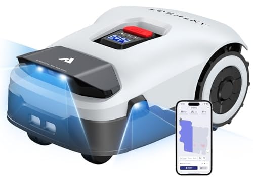 ANTHBOT Genie 600 Mähroboter ohne Begrenzungskabel, Empf. 600 m², Max. 900 m², Rasenmäher Roboter mit RTK+4-Kamera Vision, Präzise Navigation, KI-Hindernisvermeidung, Rasenroboter mit App-Steuerung