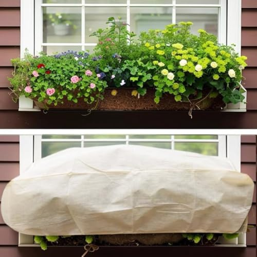 Schutzhülle für rechteckige Blumenkästen, schützt vor Frost, Wind und Regen für Balkon- und Terrassenpflanzen (100 x 40 x 45 cm)