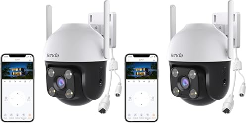 Tenda Telecamera Wi-Fi Esterno 2K+, Rilevamento di Veicoli/Persone/Movimenti, Videocamera Sorveglianza con Visione Notturna a Colori, IP Cam 360°, Audio Bidirezionale, Controllo APP/Web, 4MP, CH7