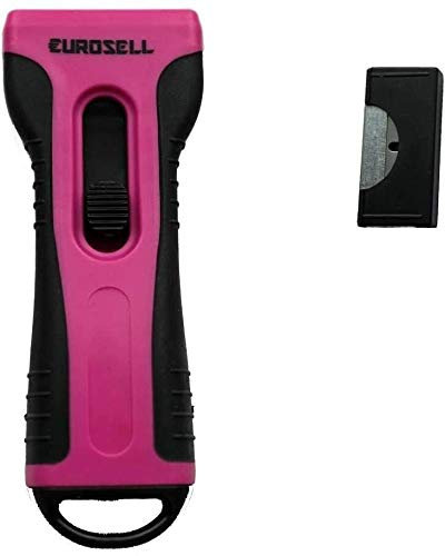 Eurosell Für Ceran Feld Schaber CERANFELDSCHABER Premium Glas/Ceran/Induktion Kochfeld Schaber Reiniger Ergonomischer Ceranschaber Kochfeldschaber (Pink)