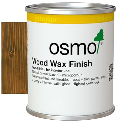 Osmo Wood Wax Finish 3166, Tester Size - Walnut Satin Finish, 125ml - Durable Furniture Wax for Wooden Furniture, Water-Resistant, Wood Treatments - Ideal for Oak, Pine & More