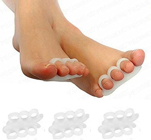 PEDIMEND Silicone Gel Triple Loop Toe Separators (3PAIR - 6PCS) | Hammer Toe Straightener | Toe Separators for Overlapping | Cushions & Supports Hammer/Claw/Mallet Toes