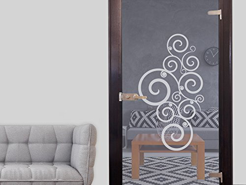 GRAZDesign Glastüren Aufkleber Retro für Türen & Duschkabinen aus Fensterfolie für Bad, Küche, Wohnzimmer in silbergrau - 71x40cm / Silbergrau