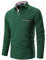 STTLZMC Mens Long Sleeve Polo Shirts Plaid Collar Basic Casual T-Shirt #11 Green M