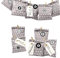 Frau WUNDERVoll® DIY Adventskalender zum Befüllen Bescherung: Set Stern 122, Papiertueten flach 13x16,5cm, Taupe Stern, Ziffern grau