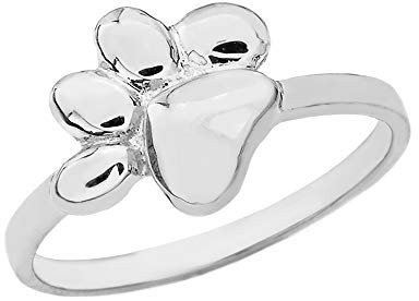 Kleine Schätze Damen Ring Sterling Silber Katz Foot Print Paw Ring