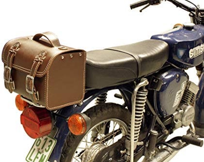 Leder Hecktasche mit Schnellverschluss Gepäckträger Tasche Packtasche Braun passend für Simson S50 S51 S70